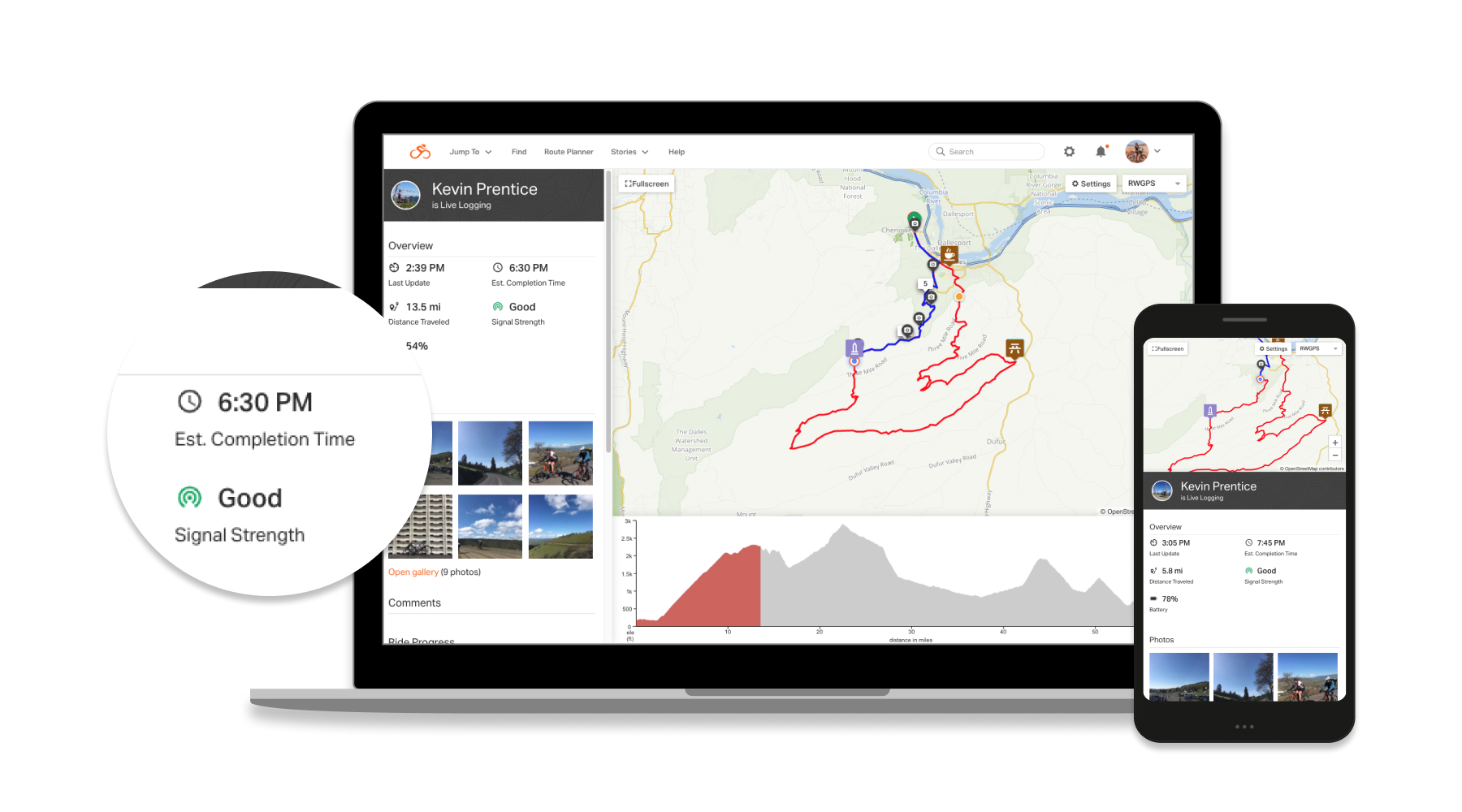 Live Logging Ride with GPS Support